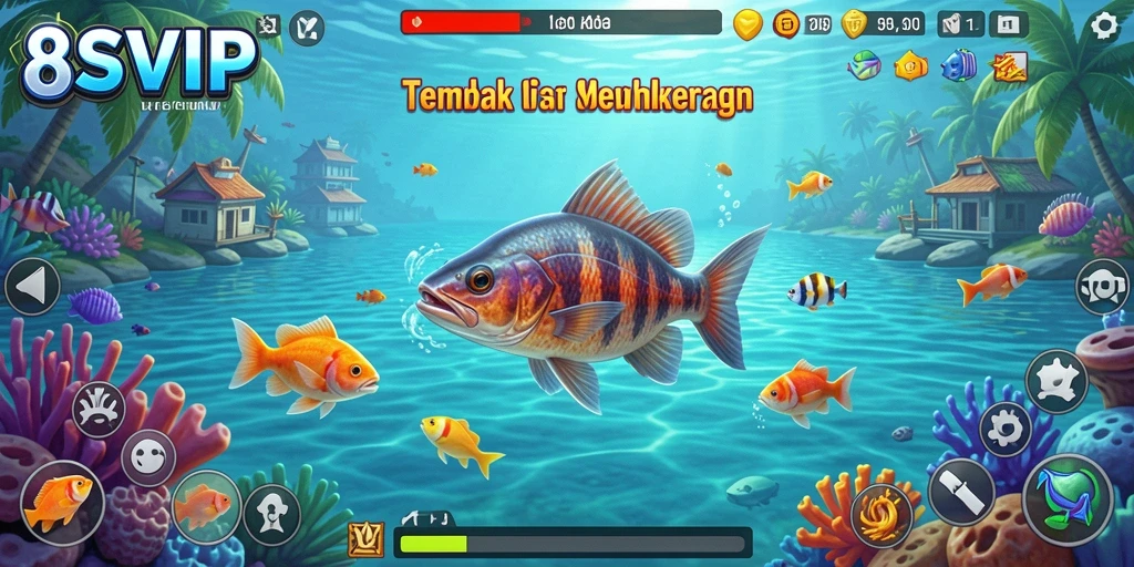 Tampilan gameplay seru Tembak Ikan 8SVIP yang menegangkan.