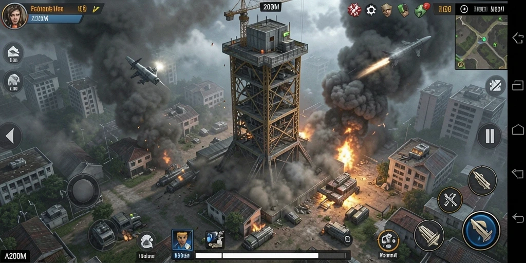 Tangkapan layar A200M menampilkan aksi mendebarkan dalam pertahanan menara.