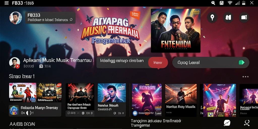 Tangkapan layar FB333 menampilkan interaksi pengguna dengan berbagai fitur musik.