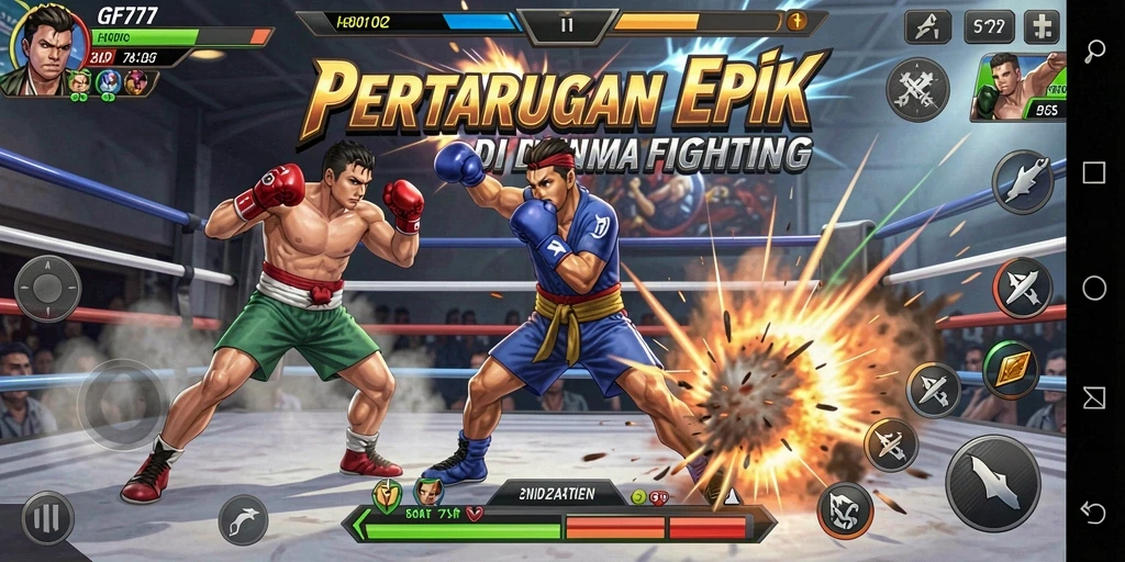 Tampilan gameplay GF777 yang mendebarkan dalam pertarungan Fighting.