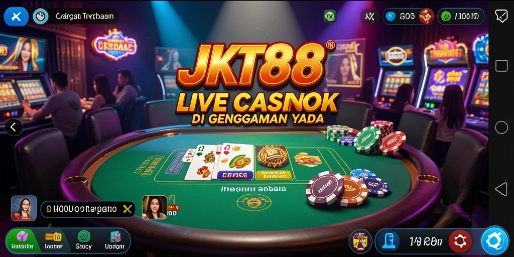 Gameplay Live Casino JKT88 dengan dealer interaktif dan permainan mendebarkan.