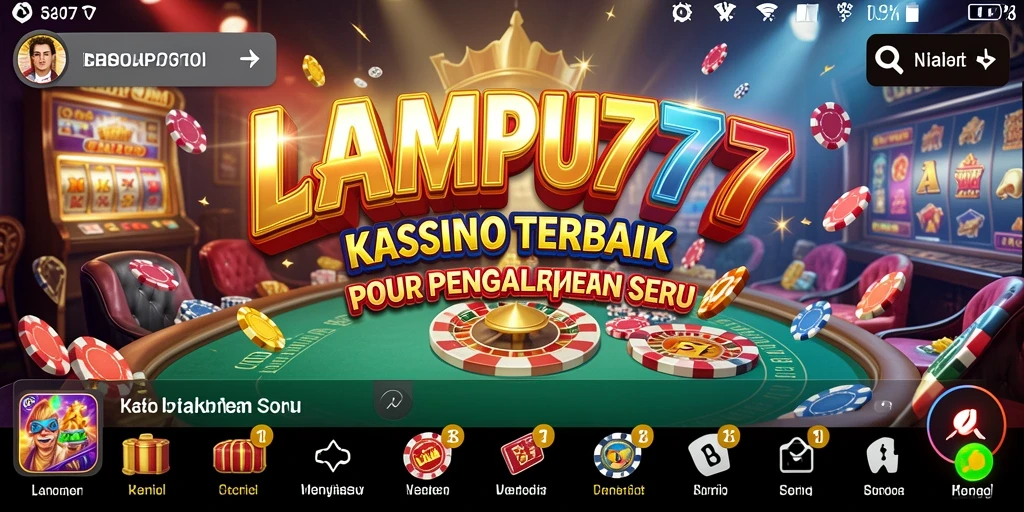 Tangkapan layar utama LAMPU777 menampilkan suasana kasino yang menggembirakan.