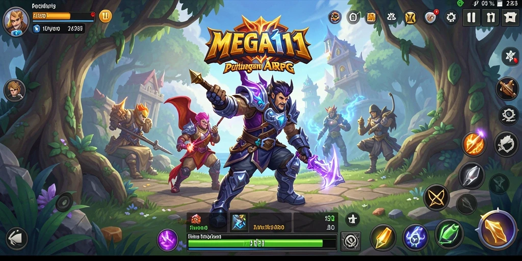 Tampilan seru gameplay ARPG dalam MEGA111.