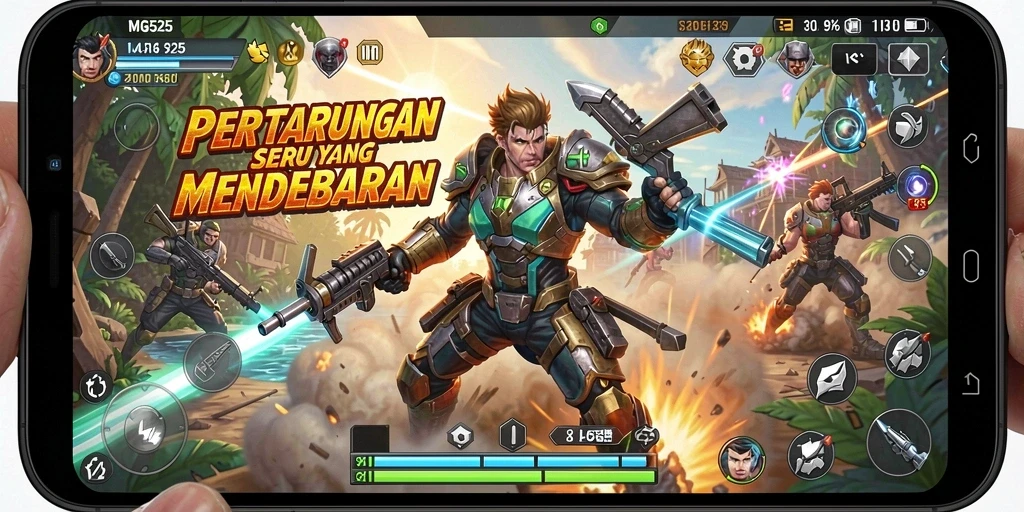 Tampilan menegangkan dari gameplay MG525 yang penuh aksi.
