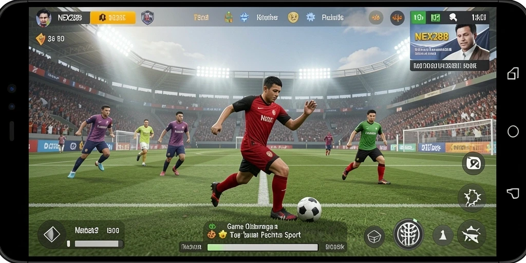 Screenshot gameplay NEX288 menampilkan aksi seru dalam berbagai cabang olahraga.