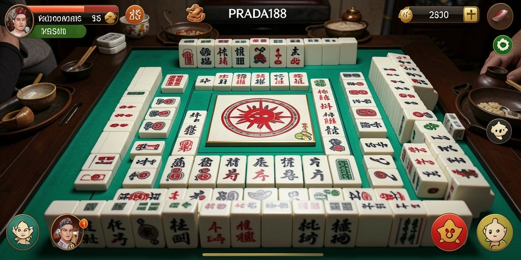 Tampilan gameplay seru PRADA188 yang penuh tantangan Mahjong.