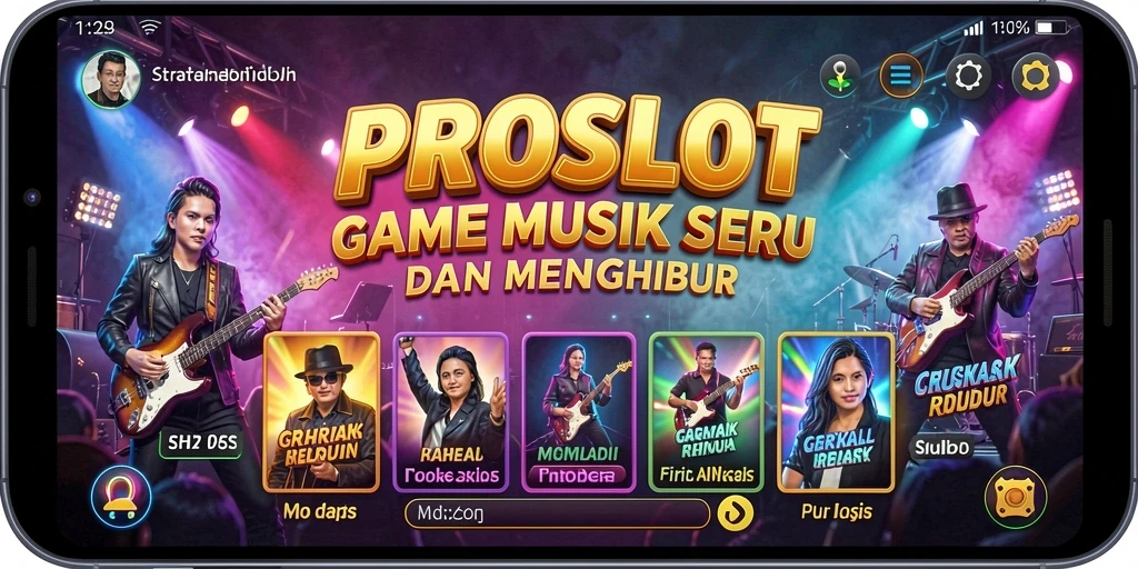 Tampilan gameplay PROSLOT yang seru dengan berbagai tantangan musik.