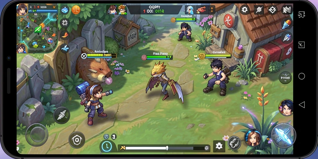 Tampilan gameplay QQRP dengan karakter dan lingkungan yang interaktif.