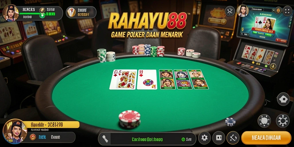 Tampilan gameplay seru RAHAYU88 dengan suasana Poker yang menarik.