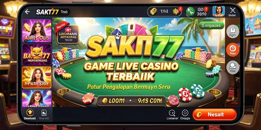 Screenshot gameplay SAKTI77 dengan dealer langsung yang profesional.