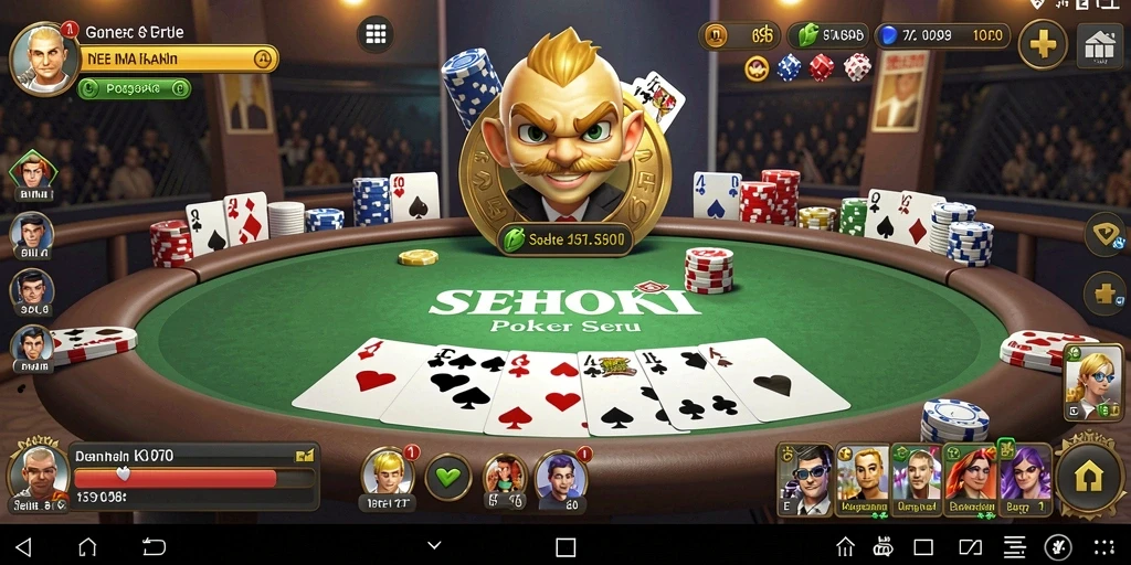 Tampilan menarik dari gameplay Poker di SEHOKI.