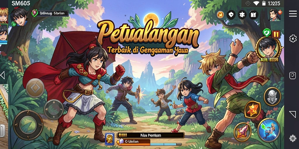 Tampilan gameplay SM605 dengan karakter Anime yang menakjubkan.