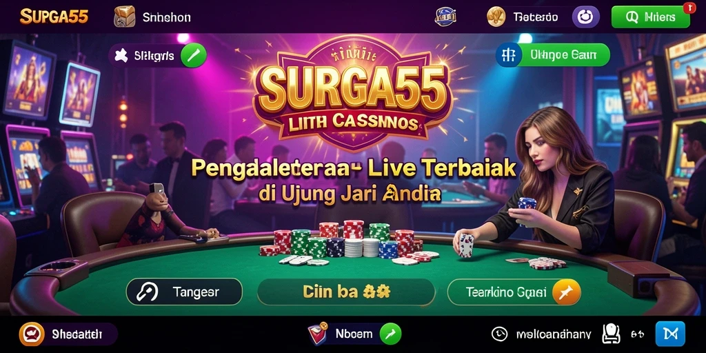 Tampilan gameplay SURGA55 yang memukau dan interaktif saat bermain Live Casino.