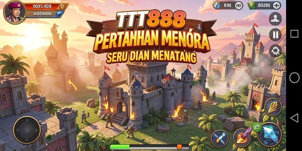 Gameplay seru TTT888 dengan strategi menara yang menarik.