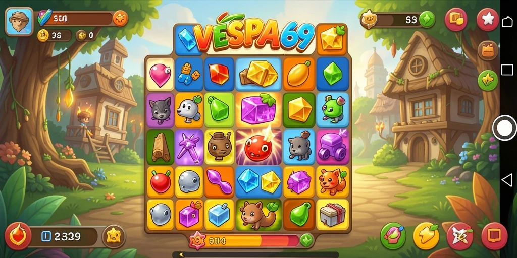 Tampilan gameplay VESPA69 yang penuh warna dan mengasyikkan.